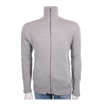 Veste zipp�e sportswear grise en laine. Sa coupe �lanc�e vous assurera un s