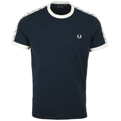 Fred Perry Taped Ringer - Bleu marine