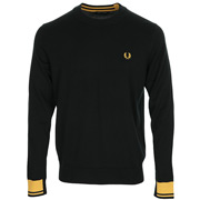 Fred Perry Abstract Tipped Crew Neck Jumper
