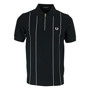Fred Perry Pinstripe Zip Neck Polo Shirt
