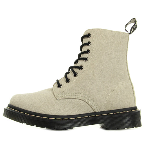 Dr. Martens Page Mix Bone Washed Canvas & Porcelain Hi Suede Wp