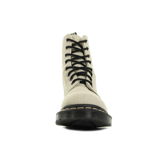 Dr. Martens Page Mix Bone Washed Canvas & Porcelain Hi Suede Wp