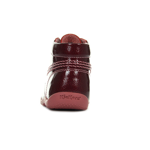 Kickers Billista Cuir Vernis Rose Fonce