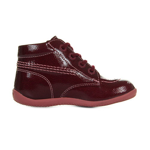 Kickers Billista Cuir Vernis Rose Fonce