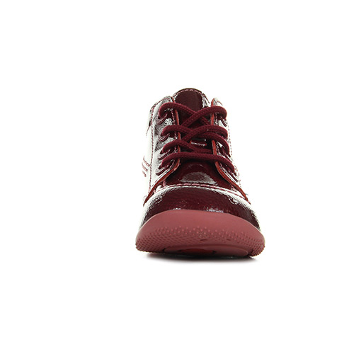 Kickers Billista Cuir Vernis Rose Fonce