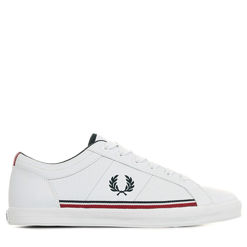 Fred Perry Baseline Perf Leather - Blanc