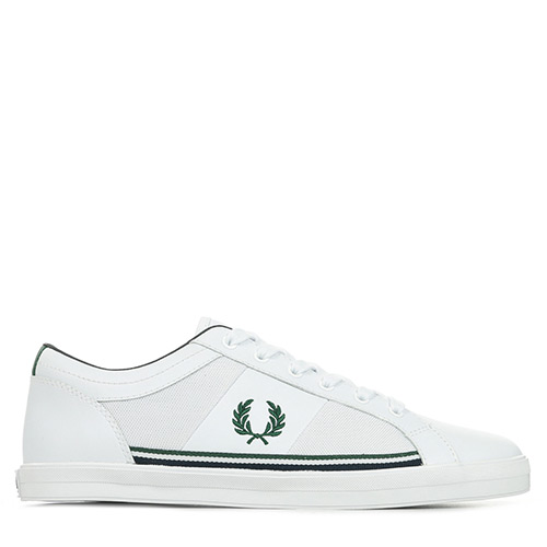 Fred Perry Baseline Mesh Leather - Blanc