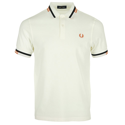 Fred Perry Abstract Tipped Polo Shirt - Blanc