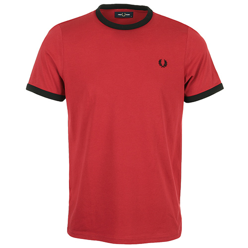 Fred Perry Ringer T-Shirt - Rouge