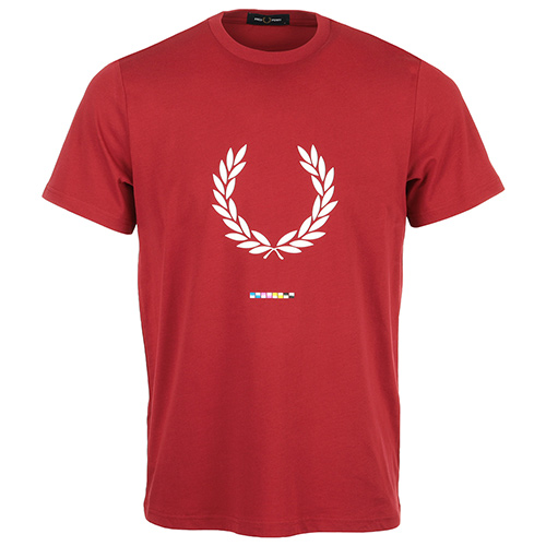 Fred Perry Print Registration T-Shirt - Rouge