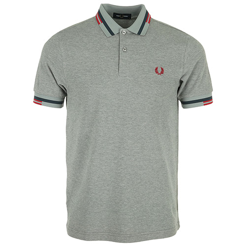 Fred Perry Abstract Tipped Polo Shirt - Gris