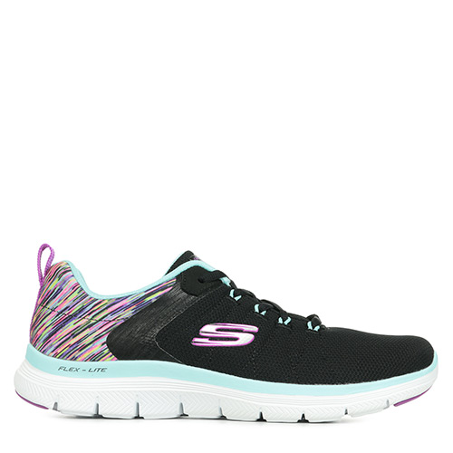 Baskets | Skechers Femme D'LITES Black/White/Silver | Varuna Pipes