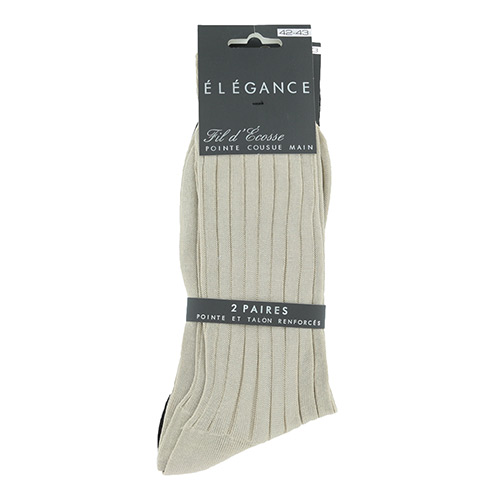 Elegance Chaussettes mi hautes fil d'Ecosse - Marron