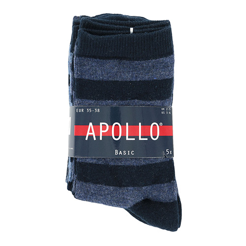 Apollo Pack x5 Socks Kids - Bleu marine