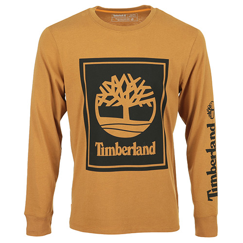 Timberland Stack Logo Tee LS - Marron