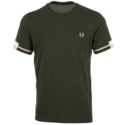 Fred Perry Abstract Tipped T-Shirt - Vert olive