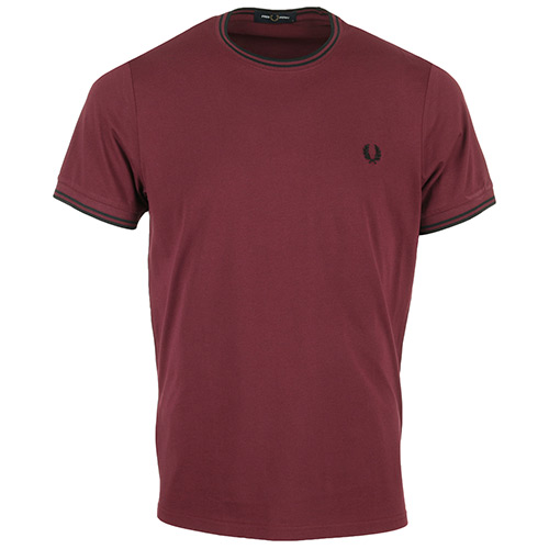 Fred Perry Twin Tipped T-Shirt - Bordeaux