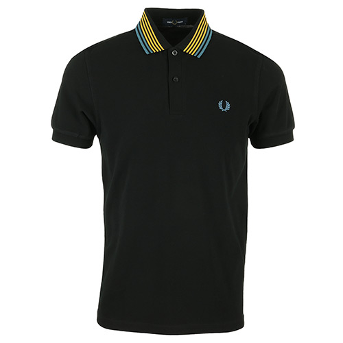 Fred Perry Striped Collar Polo Shirt - Noir