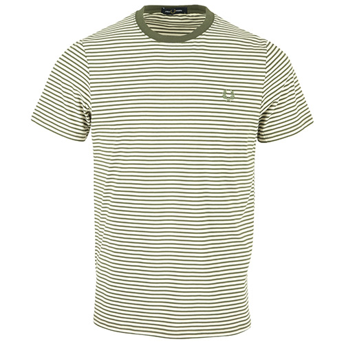 Fred Perry Two Colour Stripe T-Shirt - Beige