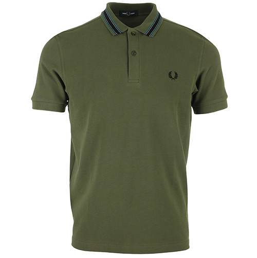 Fred Perry Medal Stripe Polo Shirt - Vert olive