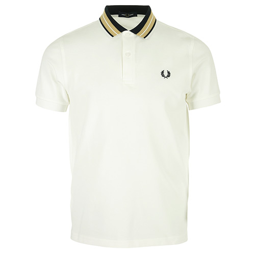 Fred Perry Tramline Tipped Polo Shirt - Blanc