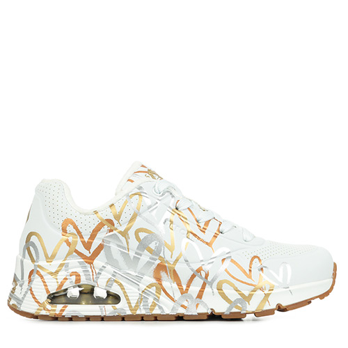 Skechers Uno Metallic Love - Blanc