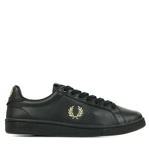 Fred Perry B721 Pique Embossed Leather Branded - Noir