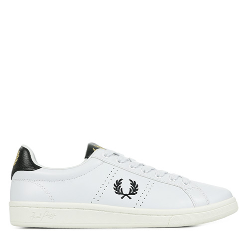 Fred Perry B721 Pique Embossed Leather Branded - Blanc