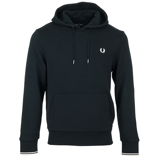 Fred Perry Tipped Hooded Sweatshirt - Bleu marine