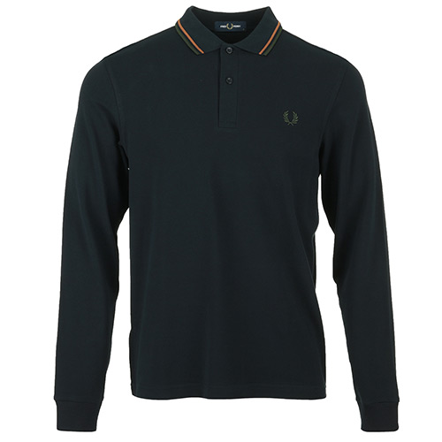 Fred Perry Tipped Fred Perry Shirt Long Sleeves - Bleu marine