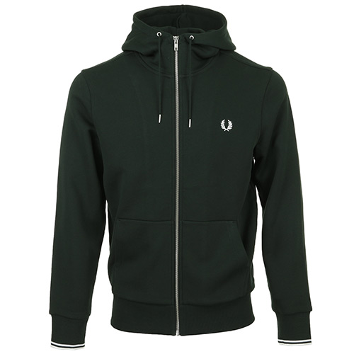 Fred Perry Hooded Zip Trough Sweatshirt - Vert