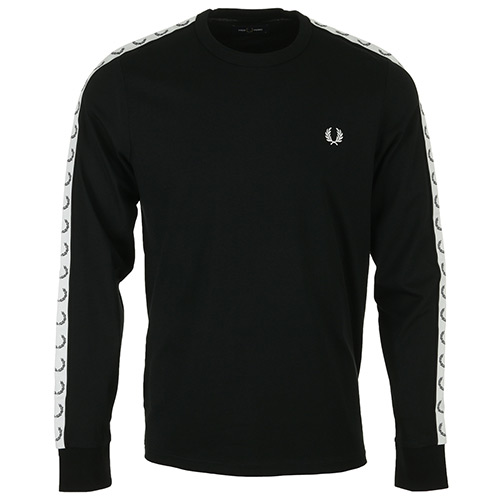 Fred Perry Taped Long Sleeve Tee Shirt - Noir