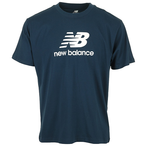 New Balance Essentials Stacked Logo Tee - Bleu marine