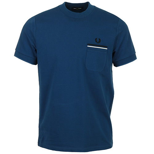 Fred Perry Loopback Jersey Pocket T-Shirt - Bleu marine