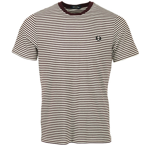 Fred Perry Fine Stripe T-Shirt - Bordeaux