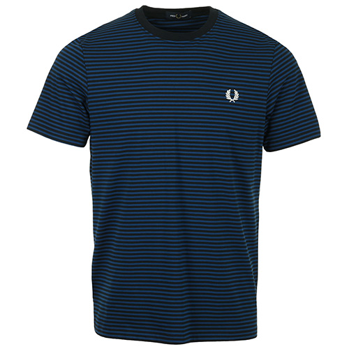 Fred Perry Fine Stripe T-Shirt - Bleu marine