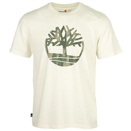 Timberland Camo Tree Logo Short Sleeve - Ecru