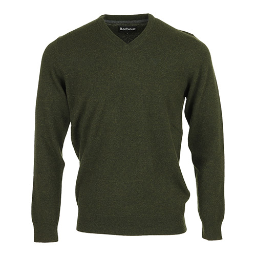 Barbour Essential Lambswool V Neck Sweater - Vert olive