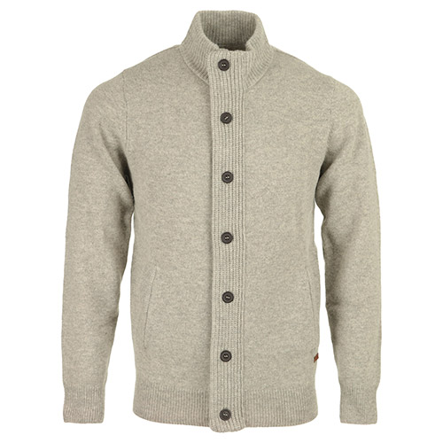 Barbour Patch Zip Through Knitted Jumper - Beige