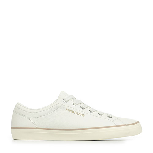Fred Perry Baseline Textured Leather - Blanc