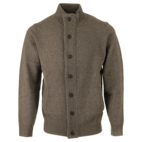 Essential Patch Zip Through Knitted Jumper