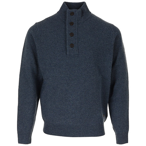 Barbour Essential Patch Half Zip Knited Jumper - Bleu