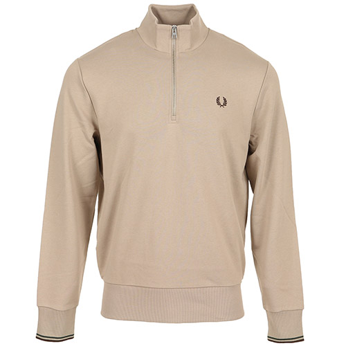 Fred Perry Half Zip Sweatshirt - Marron