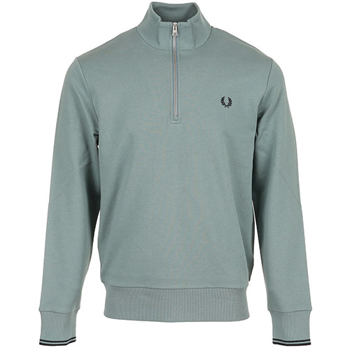 Fred Perry Half Zip Sweatshirt - Bleu