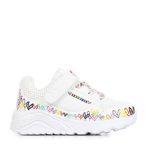 Skechers Uno Lite Heart Craze - Blanc