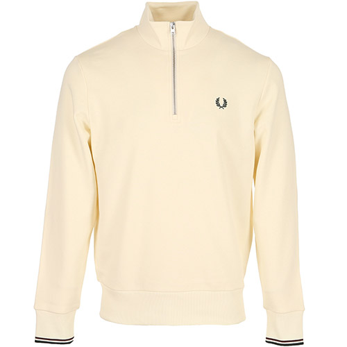 Fred Perry Half Zip Sweatshirt - Ecru