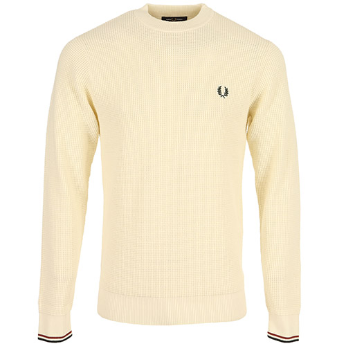 Fred Perry Waffle Stitch Jumper - Ecru