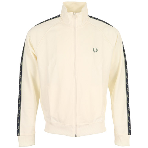 Fred Perry Constrast Taped Track Jacket - Ecru