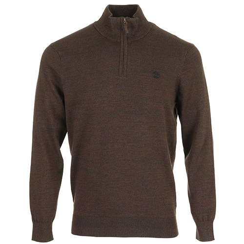 Timberland Williams River Cotton 1/4 Zip Sweater - Marron