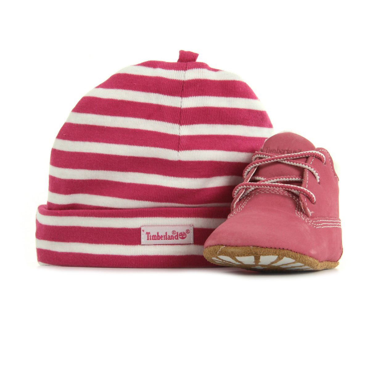 timberland crib booties and hat